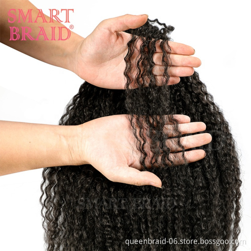 18inch Afro Yaki Kinky Curly Wet Curl Soft Ombre Synthetic Crochet Braiding Hair Extensions Marly Hair for Black Women